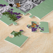 ダルマチアンパピー蝶フォトフレームテンプレート ジグソーパズル (側面)