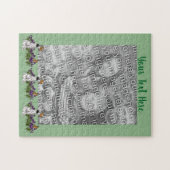 ダルマチアンパピー蝶フォトフレームテンプレート ジグソーパズル (横)