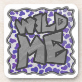 ダルマチアンパープルアンドホワイトプリント コースター (正面)