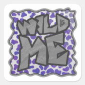 ダルマチアンパープルアンドホワイトプリント スクエアシール (正面)