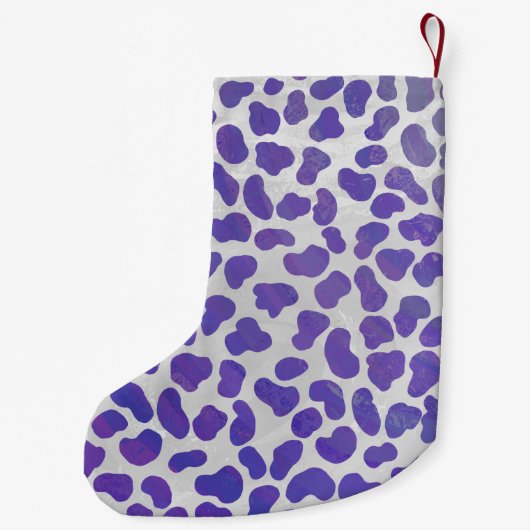 ダルマチアンパープルアンドホワイトプリント スモールクリスマスストッキング (裏面)