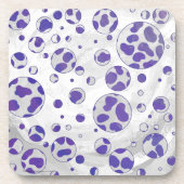 ダルマチアンパープルアンドホワイト水玉模様 コースター (正面)