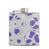 ダルマチアンパープルアンドホワイト水玉模様 フラスク (正面)