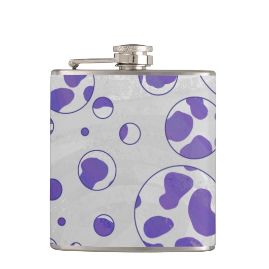 ダルマチアンパープルアンドホワイト水玉模様 フラスク (正面)