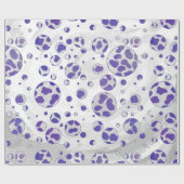 ダルマチアンパープルアンドホワイト水玉模様 ラッピングペーパー (フラット)