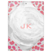 ダルマチアンピンクと白とモノグラム クリップボード (裏面)