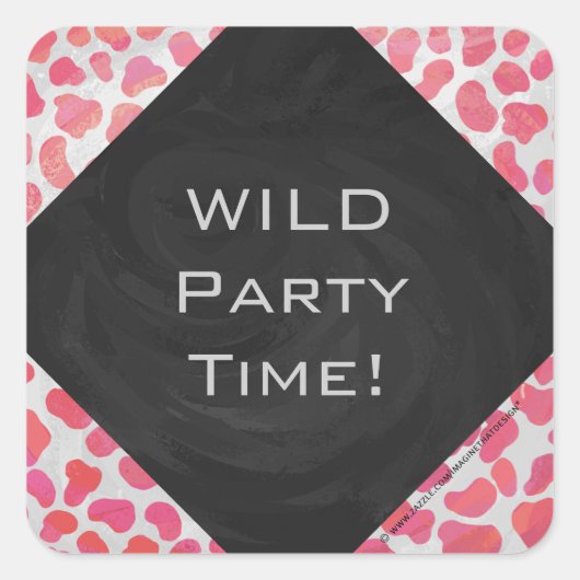 ダルマチアンピンクと白とモノグラム スクエアシール (正面)