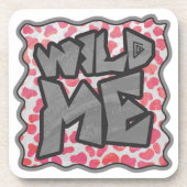 ダルマチアンピンクと白Wid Me コースター (正面)