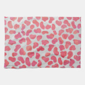 ダルマチアンピンクアンドホワイトプリント キッチンタオル (横)