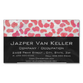 ダルマチアンピンクアンドホワイトプリント マグネット名刺 (正面)