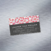 ダルマチアンピンクアンドホワイトプリント マグネット名刺 (インサイチュ)