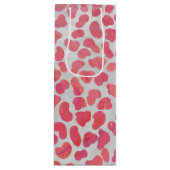 ダルマチアンピンクアンドホワイトプリント ワインギフトバッグ (正面)