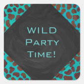 ダルマチアンブラウンとモノグラムティール(緑がかった色) スクエアシール (正面)