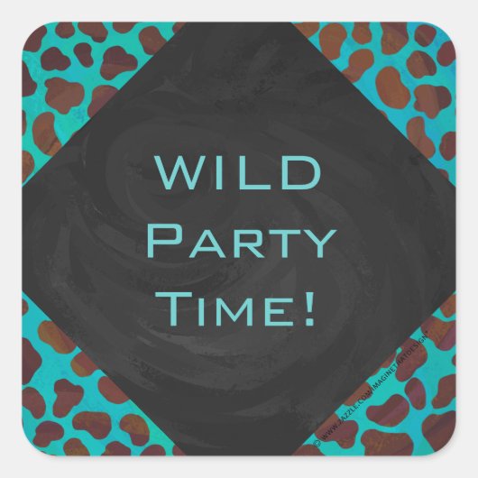 ダルマチアンブラウンとモノグラムティール(緑がかった色) スクエアシール (正面)