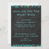 ダルマチアンブラウンとモノグラムティール(緑がかった色) 招待状 (裏面)