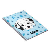 ダルマチアンブルーポープリントパーソナライズされた ノートブック (右側)