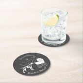 ダルマチアンベビーシャワードッグシルエット ラウンドペーパーコースター (インサイチュ)