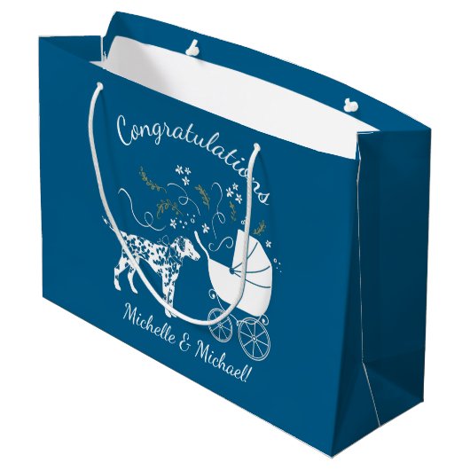 ダルマチアンベビーシャワーパピードッグ ラージペーパーバッグ (裏面アングル)