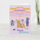 ダルマチアンライド回転木馬孫娘誕生日C カード (正面)