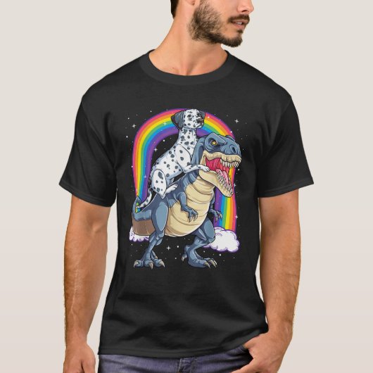 ダルマチアン乗馬恐竜Tレックスギフト少年たち私 Tシャツ (正面)