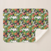 ダルマチアン熱帯フローラジャングルパターン シェルパブランケット (正面(横))