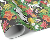 ダルマチアン熱帯フローラジャングルパターン ラッピングペーパー (ロールコーナー)