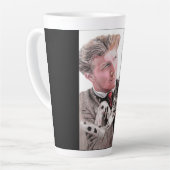 ダルマチアン犬かわいいスポッティ白黒マグ カフェラテマグ (左アングル)