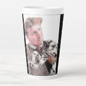 ダルマチアン犬かわいいスポッティ白黒マグ カフェラテマグ (正面)