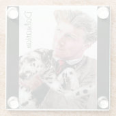 ダルマチアン犬かわいい動物の斑点 ガラスコースター (裏面)