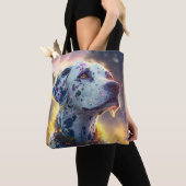 ダルマチアン犬の動物絵を描ポートレートの愛犬 トートバッグ (クローズアップ)