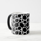 ダルマチアン犬の動物黒と白のパターン モーフィングマグカップ (正面左)