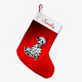 ダルマチアン犬の名前をトップに スモールクリスマスストッキング (正面 (吊り時))