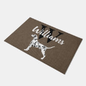 ダルマチアン犬の品種モノグラム姓 ドアマット (アングル)