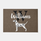 ダルマチアン犬の品種モノグラム姓 ドアマット (正面)