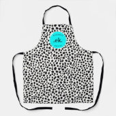 ダルマチアン犬の抽象芸術パターンホットピンクモノグラム エプロン (正面)