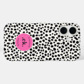 ダルマチアン犬の抽象芸術パターンホットピンクモノグラム Case-Mate iPhoneケース (裏面 (横))