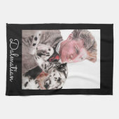 ダルマチアン犬の水の色の犬ペットキッチンタオル キッチンタオル (横)