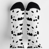 ダルマチアン犬の白黒の斑点のあるファーパターン ソックス (上部)
