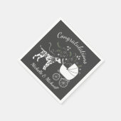 ダルマチアン犬の赤ちゃんシャワーパピーグレー スタンダードカクテルナプキン (角)