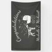 ダルマチアン犬の赤ちゃんシャワーパピーグレー 横断幕 (縦)