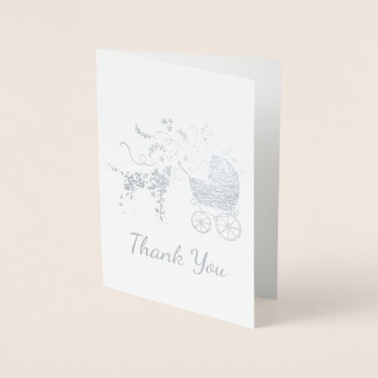 ダルマチアン犬の赤ちゃんシャワーパピーグレー 箔カード (正面)