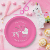 ダルマチアン犬の赤ちゃんシャワーパピーピンクの女の子 ペーパープレート (パーティー)