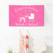 ダルマチアン犬の赤ちゃんシャワーパピーピンクの女の子 横断幕 (インサイチュ)