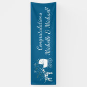 ダルマチアン犬の赤ちゃんシャワーパピーブルーボーイ 横断幕 (縦)