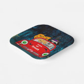 ダルマチアン犬の車を運転する怖いハロウィーン ペーパープレート (傾斜あり)