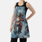 ダルマチアン犬オートバイのクリスマスに乗る エプロン (インサイチュ)