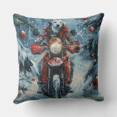 ダルマチアン犬オートバイのクリスマスに乗る クッション (裏面)