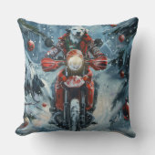 ダルマチアン犬オートバイのクリスマスに乗る クッション (正面)