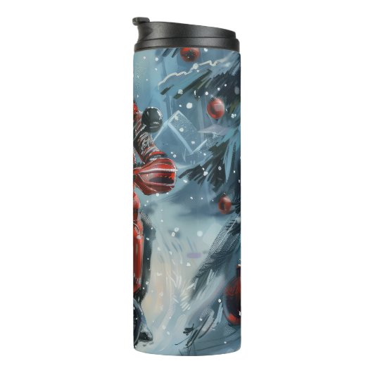 ダルマチアン犬オートバイのクリスマスに乗る タンブラー (回転右)