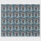 ダルマチアン犬オートバイのクリスマスに乗る ラッピングペーパー (フラット)